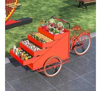 Triciclo de carga comercial con asistencia de pedal, diseño de cuerpo abierto para servicios de venta móvil, alimentos, flores y eventos
