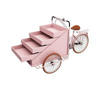 Triciclo de carga comercial con asistencia de pedal, diseño de cuerpo abierto para servicios de venta móvil, alimentos, flores y eventos