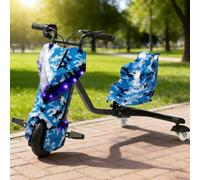 Triciclo De Derrape Giratorio 360°, Carrito Eléctrico De Derrape De 3 Ruedas para Niños, 3 Niveles De Velocidad, Triciclos Infantiles Aptos para Niños A Partir De 8 Años(F,6.5IN)