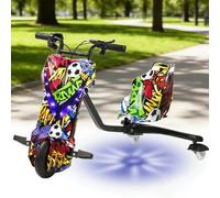 Triciclo De Derrape Giratorio 360°, Carrito Eléctrico De Derrape De 3 Ruedas para Niños, 3 Niveles De Velocidad, Triciclos Infantiles Aptos para Niños A Partir De 8 Años(D,6.5IN)