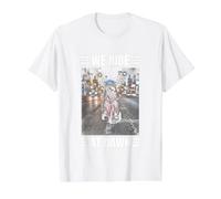 Triciclo de Mapache We Ride At Dawn Funny Retro Animal Camiseta gráfica económica, Hombre, Blanco, M