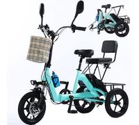 Triciclo Eléctrico Adulto Plegable, Batería Litio 48V, para Uso Urbano