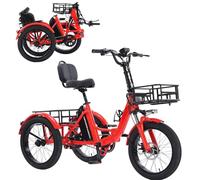 Triciclo Eléctrico Plegable De 20",Bicicleta Eléctrica,Con Batería Extraíble De 48 V Y 15 Ah,Cuadro De Fácil Acceso,Para Adultos,Personas Mayores,Desplazamientos Diarios Red