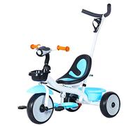 Triciclo evolutivo 3 en 1 para niños, bicicleta de tráfico de triciclo para niños de 1 a 6 años de edad, primera bicicleta de entrenamiento de equilibrio vehículo con pedal (blanco-Bleu)