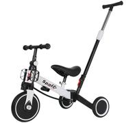 Triciclo Evolutivo 5-en-1, Bicicleta Infantil Multifuncional Ajustable de 1,5 a 4 Años, Bicicleta sin Pedales - Triciclo con Mango de Empuje, Asiento Ajustable, Pedales Desmontables/Blanco