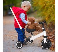 Triciclo evolutivo para bebé, Mini Draisiana, Bicicleta Niños, Vehículos de Deslizamiento, Triciclo para 1 a 3 años, Sillín Ajustable (3 en 1, Blanco)