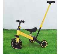 Triciclo evolutivo para bebé, Mini Draisiana, Bicicleta Niños, Vehículos de Deslizamiento, Triciclo para 1 a 3 años, Sillín Ajustable (3 en 1, Amarillo)