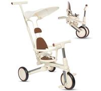 Triciclo Evolutivo Plegable y Ajustable para Bebé y Niño (1-5 Años) con Barra de Empuje Direccional - Ideal como Bicicleta Niño 2 Años, Triciclo Bebé 1 Año y Correpasillos (con Capota)