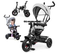 Triciclo HyperMotion Tobi FREY con Asiento Giratorio Multifuncional para Niños de 1 a 4 Años con Ruedas sin Cámara Gris