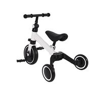 Triciclo infantil evolutivo 1-3 años, bicicleta de montaña, bicicleta de bebé, mini bandera, sillín ajustable (2 en 1, blanco)