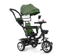 Triciclo Infantil Juegos Juguetes Deporte al Aire Libre - 4 en 1, Carrito Triciclo con Pedales 2-4 Años, Bicicleta de Equilibrio para Pequeños con Manillar de Empuje, (b) 4 en 1 (Verde)
