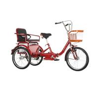Triciclo para Adultos, 20 Pulgadas Triciclo para Adultos,Capacidad De Carga 180kg con Asiento Trasero Y Cesta De La Compra, 3 Ruedas Bicicleta