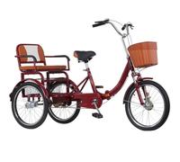 Triciclo plegable para adultos con horquilla delantera hidráulica, diseño de 3 ruedas para mayor estabilidad, asiento trasero para pasajero, frenos delanteros y traseros para mayor seguridad, ideal