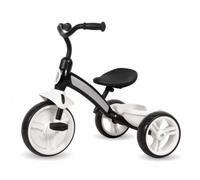 Triciclo QPlay Elite Plus Negro chasis de acero correa ajustable bandeja transporte asientos ergonómicos