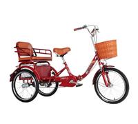 Triciclo Rickshaw para Adulto, Bicicleta De Movilidad con Pedales, Bicicleta De 3 Ruedas, Horquilla Delantera Hidráulica Double Chain