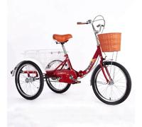Triciclo Rickshaw para Adulto, Bicicleta De Movilidad con Pedales, Bicicleta De 3 Ruedas, Horquilla Delantera Hidráulica Single Chain