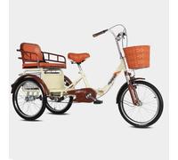 Triciclo Rickshaw para Adulto, Bicicleta De Movilidad con Pedales, Bicicleta De 3 Ruedas, Horquilla Delantera Hidráulica Double Chain