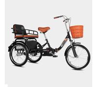 Triciclo Rickshaw para Adulto, Bicicleta De Movilidad con Pedales, Bicicleta De 3 Ruedas, Horquilla Delantera Hidráulica Single Chain