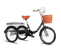 Triciclo Rickshaw para Adulto, Bicicleta De Movilidad con Pedales, Bicicleta De 3 Ruedas, Horquilla Delantera Hidráulica Single Chain