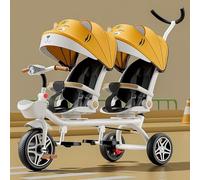 Triciclo Trike para Niños - Triciclo para niños 4 en 1 con doble asiento, bicicleta de pedales de dos plazas, cochecito con parasol, chasis robusto, triciclos para parques infantiles al aire libre, pa