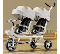 Triciclo Trike para Niños - Triciclo para niños 4 en 1 con doble asiento, bicicleta de pedales de dos plazas, cochecito con parasol, chasis robusto, triciclos para parques infantiles al aire libre, pa