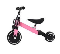 Triciclos para Niños, 2 en 1 Una Bici Multifunción, Adecuado para niños de 1-4 años,Triciclo,Bicicleta,Carro de Equilibrio,Caminante, Altura del Asiento-2 en 1 (Rosa)