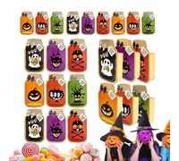 Trick or Treat Bags, Decorative Halloween Bags, Spooky Halloween Treat Containers, Jar Shape Halloween Treat Boxes 10.24x7.87x0.39" for Kids, Trick or Treaters (Multicolor)