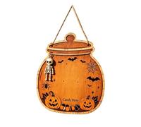 Trick Or Treat Door Sign - Wooden Halloween Door Hanger Sign