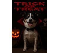 Trick or Treat Halloween Notebook Lined Journal with Vampire Dog: Spooky Halloween Lined Notebook with Vampire Dog Pumpkin & Skull Trick or Treat 120 ... Party Favors, School Notes & Halloween Gifts