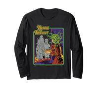 Trick or Treat Halloween Sarcastic Retro Funny Adult Humor Manga Larga