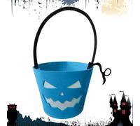 Trick or Treat Pail, Halloween Light Bucket, 9.45x6.3x6.3 Inches, Glowing Felt Tote, Fluorescent Design Feature, Easy Carry Handle, Great for Candy Collection, Party Decor, Kids