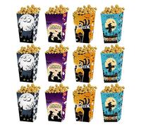 Trick Or Treat Popcorn Box - 12 piezas Party Foft Boxes | Halloween Snack Candy Cookie Contenedor, Fun Movie Night Popcorn Treat Holder for Kids Boys Girls Birthday Party Celebración decoraciones