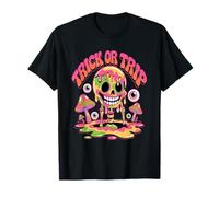 Trick or Trip T-Shirt - Psychedelic Skull Groovy Halloween Camiseta