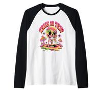 Trick or Trip T-Shirt - Psychedelic Skull Groovy Halloween Camiseta Manga Raglan
