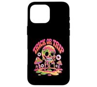 Trick or Trip T-Shirt - Psychedelic Skull Groovy Halloween Carcasa para iPhone 16 Pro MAX