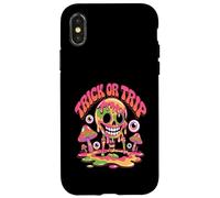 Trick or Trip T-Shirt - Psychedelic Skull Groovy Halloween Carcasa para iPhone X/XS