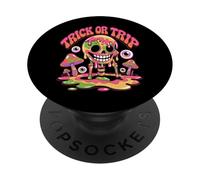 Trick or Trip T-Shirt - Psychedelic Skull Groovy Halloween PopSockets PopGrip Adhesivo