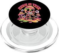 Trick or Trip T-Shirt - Psychedelic Skull Groovy Halloween PopSockets PopGrip para MagSafe