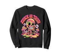 Trick or Trip T-Shirt - Psychedelic Skull Groovy Halloween Sudadera