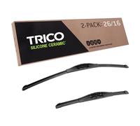 TRICO Silicone Ceramic™ (90-2616) 26 y 16 pulgadas, paquete de 2 escobillas de repuesto para parabrisas de automóvil, lámina de silicona recubierta de cerámica súper premium para modelos de vehículos