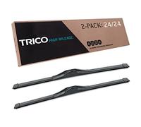 TRICO Solutions High Mileage 24 pulgadas Pack of 2 High Performance Automotive Replacement Windshield Wiper Blade for Select Dodge, Ram, Jeep, Toyota, Chevrolet and Pontiac Models (56-2424)