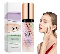 Tricolor BB Cream Sunscreen, Moisturizing Concealer Primer, Spf Sunscreen Protection, Hydrating Nourishing Formula, Lightweight Blend, Corrects Imperfections And Brightens Skin Tone.40g