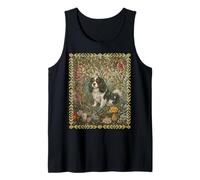 Tricolor Cavalier King Charles Spaniel William Morris Floral Camiseta sin Mangas