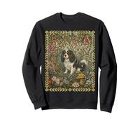 Tricolor Cavalier King Charles Spaniel William Morris Floral Sudadera