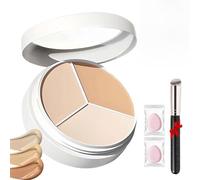 Tricolor Concealer, Face Concealer Highlight Contour Palette Tri Color Pot,Moisturizing & Long Lasting,For Mature Light Medium Skin. (1Pcs, L203)