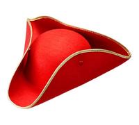 Tricorn Felt - Black Pirate Hats Caps & Headwear for Fancy Dress Costumes Accessory