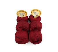 Tricot Café - Scintilla - Ovillos de algodón puro supermercerizado antipilling gaseado para agujas y ganchillos: 3.50-4.50 Bordeaux 45 6pcs