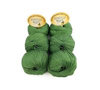 Tricot Café - Scintilla - Ovillos de algodón puro supermercerizado antipilling gaseado para agujas y ganchillos: 3.50-4.50 Verde 92 6pcs