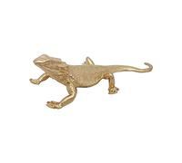 Tricune Escultura de Lagarto Dorado, Adorno de Metal sólido, Mini Figura de Animal para el hogar, Oficina, jardín, decoración de Escritorio (Lagarto)