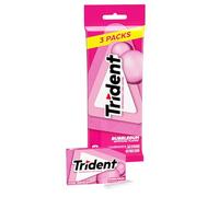Trident Bubblegum - Goma de mascar sin azúcar, 3 x 14 palitos